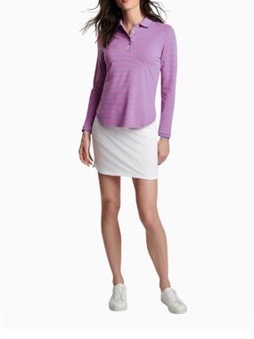 Peter Millar Vista Stripe Opal Long-Sleeve Jersey Polo